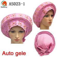 Африканский Авто геле головной убор уже сделанный головной убор дамская шляпа с камнями цветы 1 шт/DHL AS023