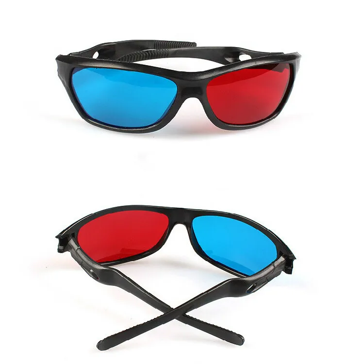 ZUCZUG new Black Frame Universal 3D Plastic glasses/Oculos/Red Blue Cyan 3D glass Anaglyph 3D Movie Game DVD vision/cinema