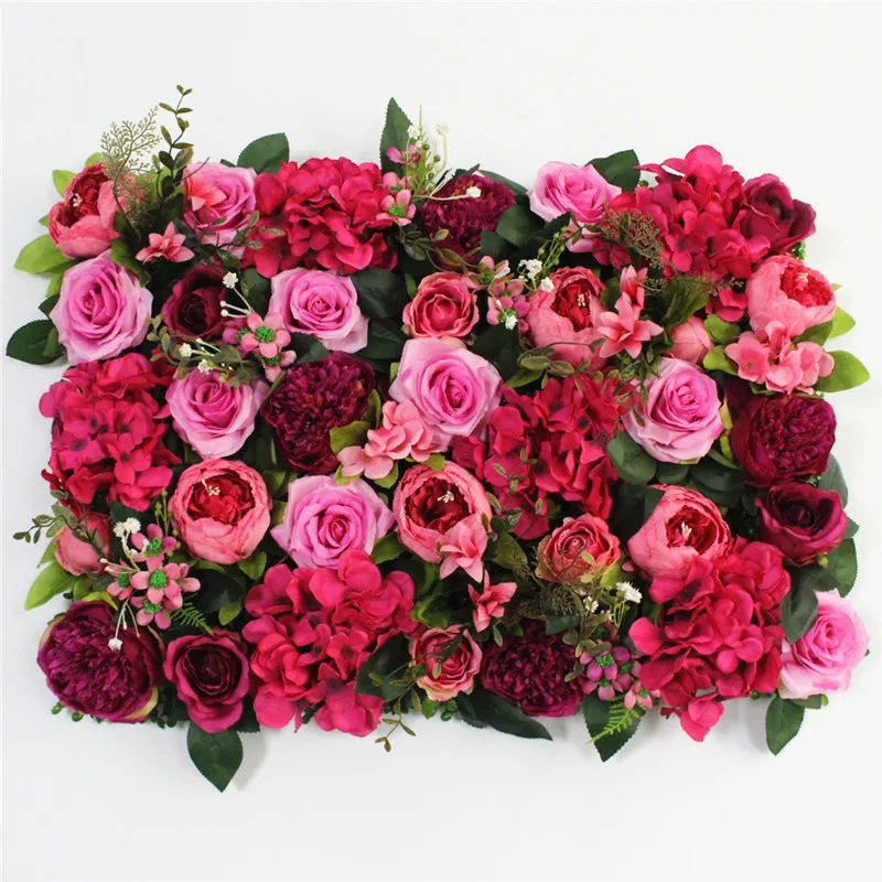 rose Дизайн, сделай сам, роскошный свадебный цветок, стена, пион, роза, искусственная Гортензия, растение, ряд цветов для свадьбы, отеля, домашнего декора, 1 шт - Цвет: rose