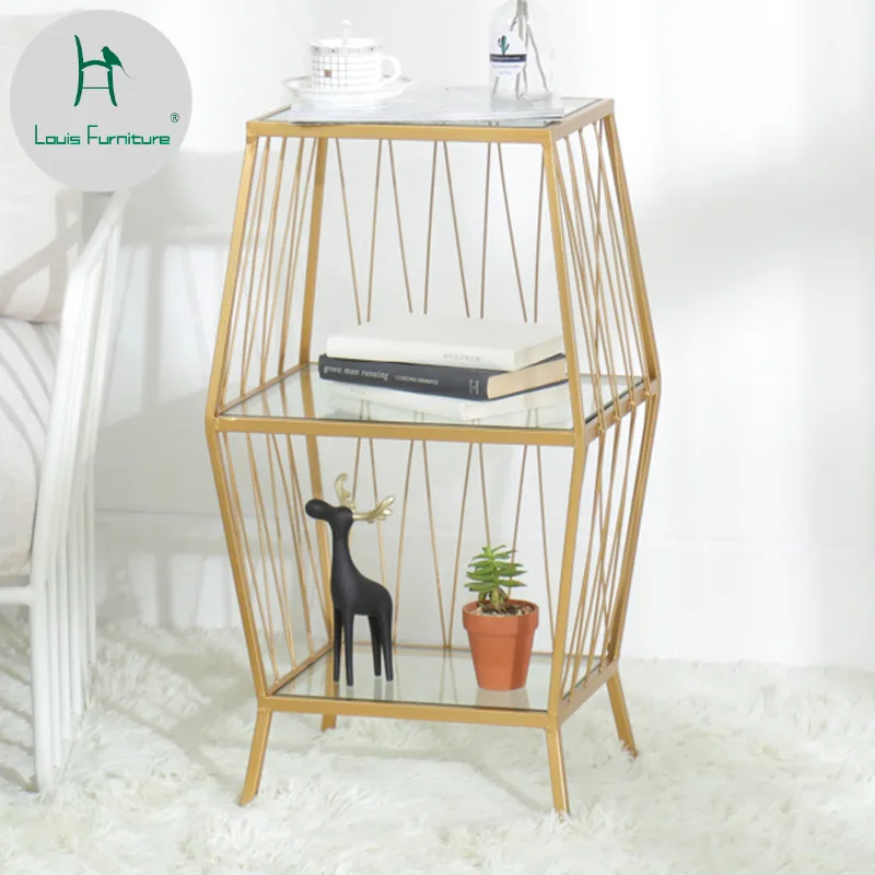 Us 162 0 Louis Fashion Nordic Modern Living Room Floor Type Bedside Cupboard Storage Rack Iron Art Table Bedroom Shelf In Console Tables From
