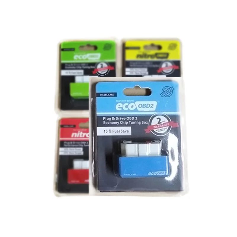 ECO Nitro OBD2 чип тюнинговая коробка больше мощности крутящий момент OBD инструмент для экономии топлива - Цвет: Синий