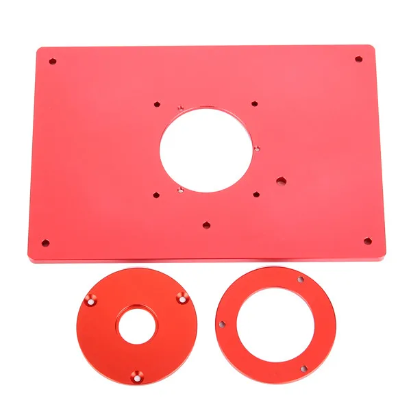 

200*300*10mm Multifunctional Aluminum Router Table Insert Plate Ring Screw For Woodworking Benches Trimmer for Woodworking