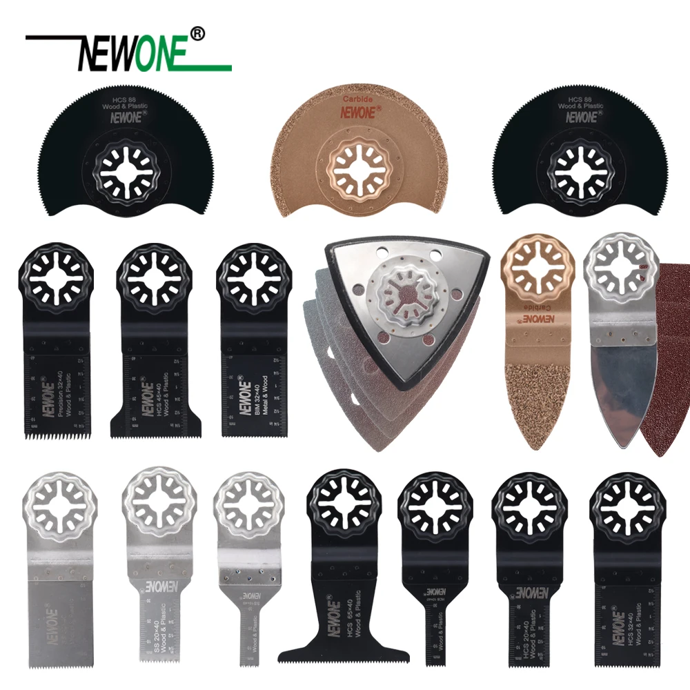 Comprar NEWONE 66 Uds Starlock hoja oscilante herramienta hojas de sierra conjunto apto para Multi herramienta corte madera plástico pulido cerámica azulejo quitar suciedad
