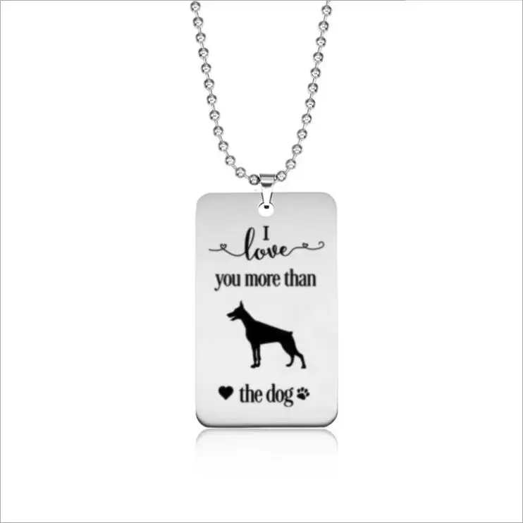 Бирка с надписью I love you из нержавеющей стали ожерелье Doberman Pinscher 2 стиля бесплатная