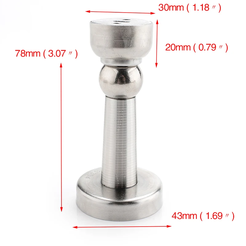 KAK Thicknessed Stainless Steel Magnetic Sliver Door Stop Stopper Door Holder Catch Floor Fitting With Screws For Family Home