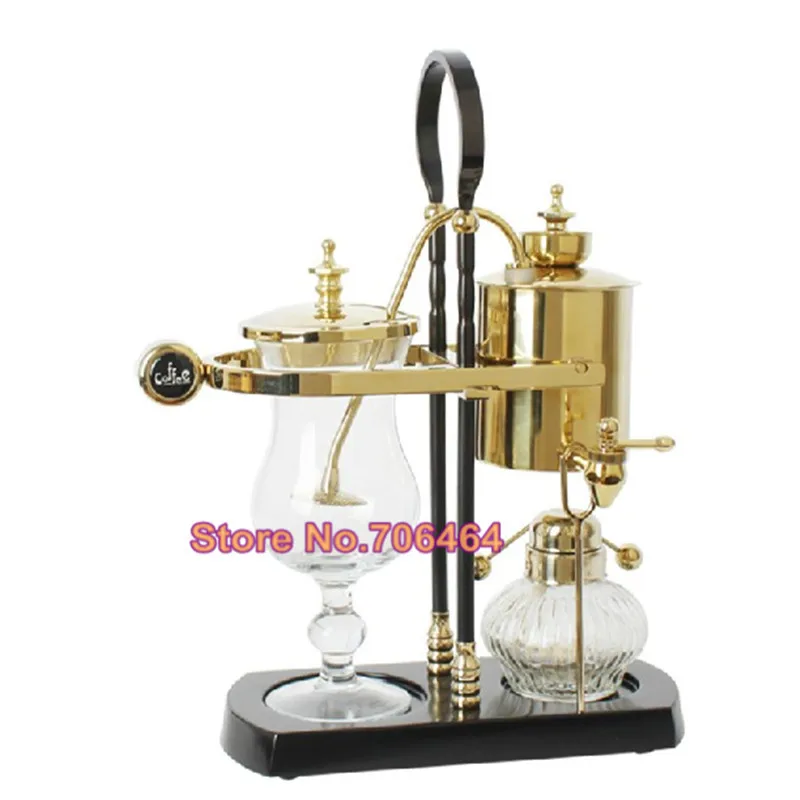 Gold Royal Belgium Brewer Balancing Coffee Machine With Stainless Steel Siphon High Quality Classic Design Wood Base Kfh004 Coffee Machine Design Coffee Machineroyal Machine Aliexpress