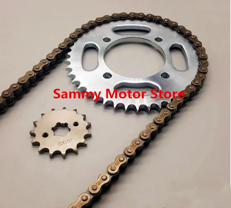 

GZ150-A Roller Motorcycle Chain With 43T/46T 15T/17T Front Rear Sprockets