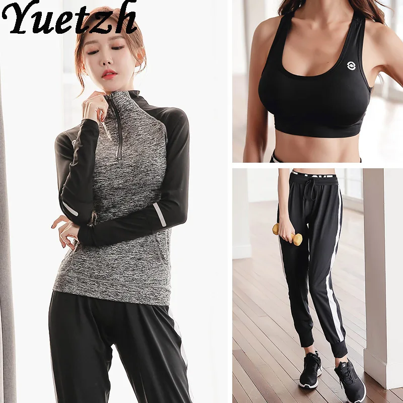 

New women quick try breathable sportsuit tracksuit sportswear gym fitness yoga suit Russia outdoor running sport tracking suit
