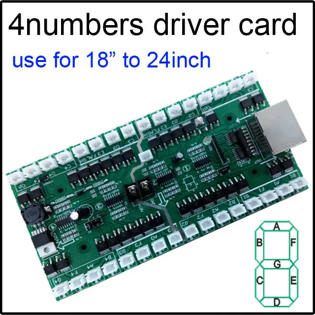 

4 numbers drive cards with,use for 18inch to 24inch numbers, control card,LED digital numbres module, 12V