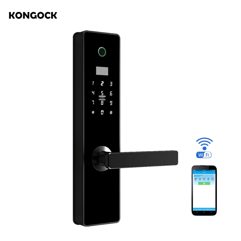 Wifi App Remote Smart Wireless Door Lock Fingerprint Pin Code And