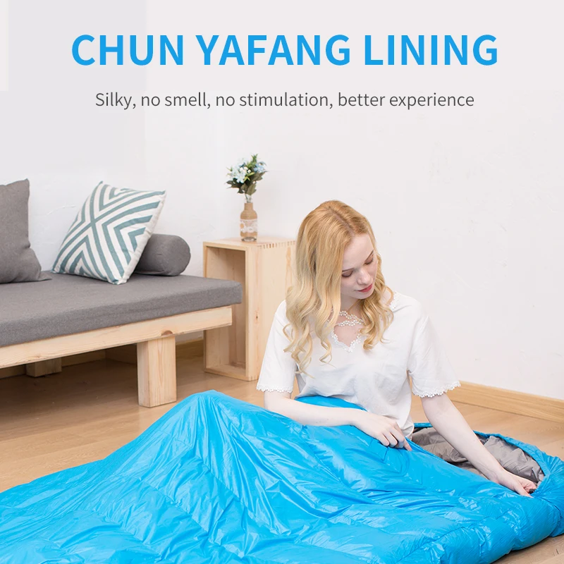  Comfortable Temperature Scale -10~0 Celsius Winter Goose Down Double Sleeping Bag Adult Giant Couple Machine Washa Sleeping Bag