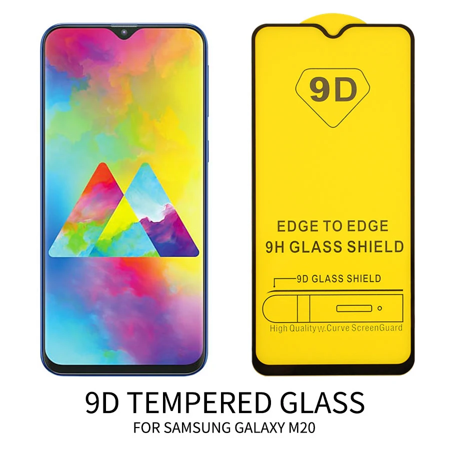 9D полное покрытие закаленное стекло для Samsung Galaxy A50 A30 A10 Защита экрана M20 M30 A70 A40 A20