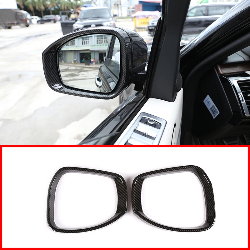 

2Pcs Carbon Fiber ABS Rearview Mirror Frame Trim For Dicovery 4 2010-16 For Range Rover Sport RR Vogue 2014-2019 Car Accessories