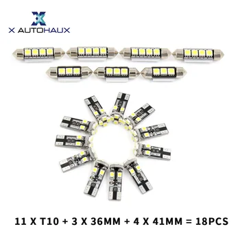 

X AUTOHAUX 18PCS(T10+36mm+41mm) Car Dome Map Trunk Cargo LED Lights Interior Package Kit For BMW E60 E61 5 Series 1999 TO 2006