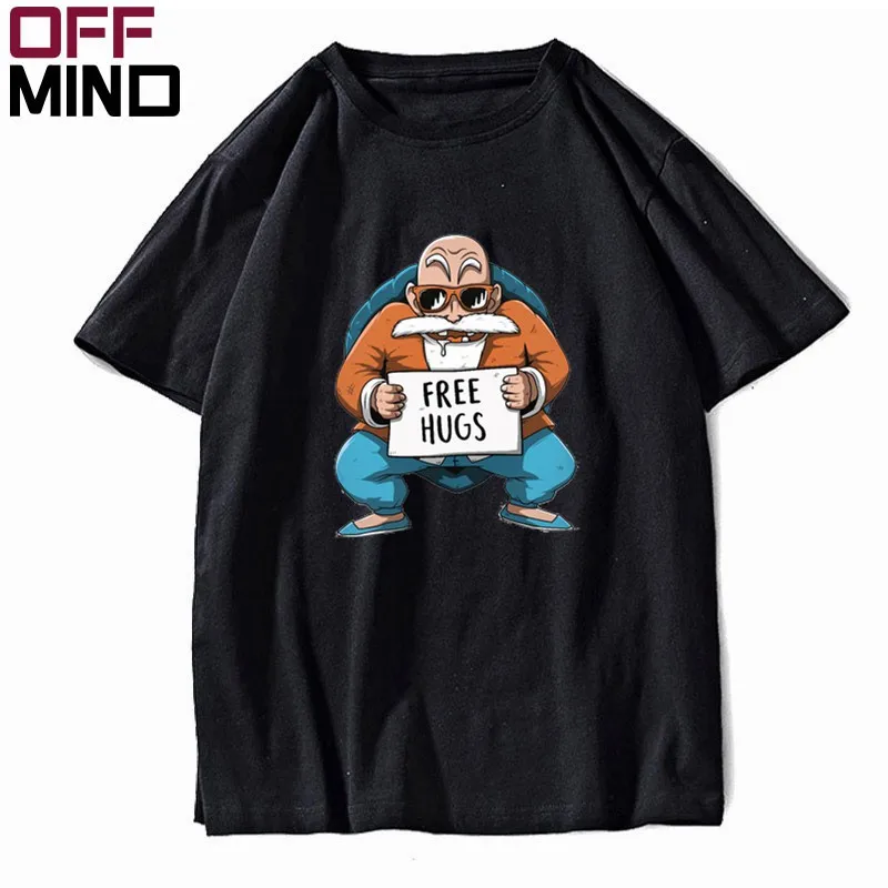 

OFF MIND cotton action figure dragon ball z super tshirt print men Tshirt kame sennin men tshirt MUTEN ROSHI t-shirt tee shirt