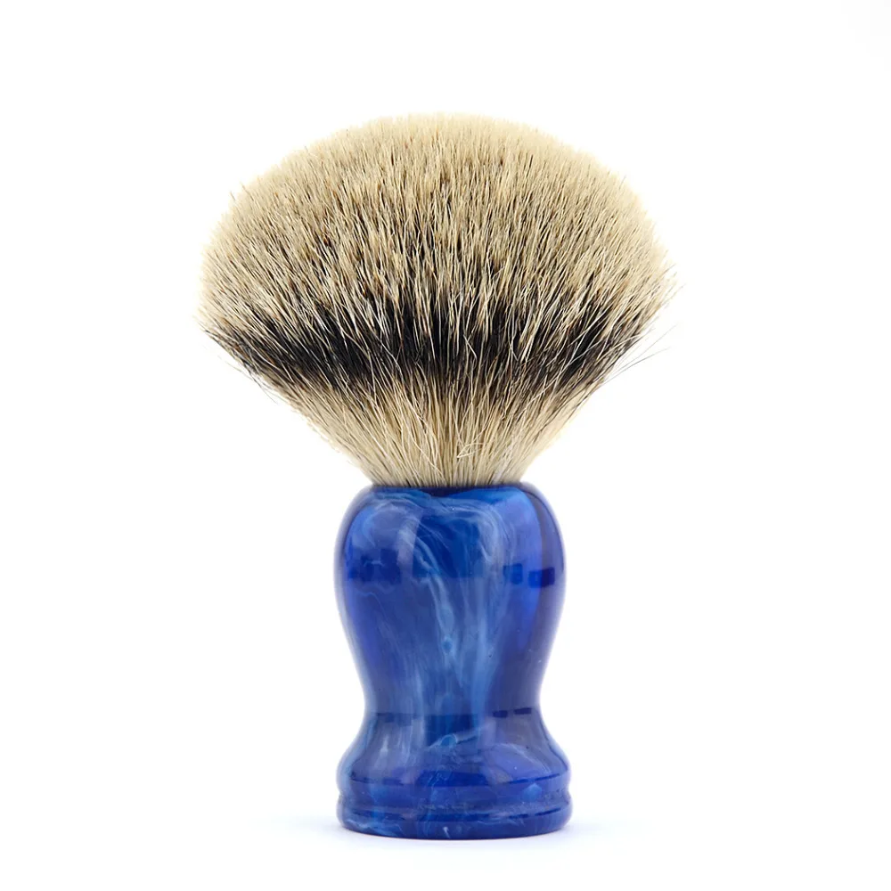 

Men's Badger Shaving Brush Blue Resin Handle For Beard Professional Barber Face Cleaning Razor Soap Cream Brush Tool Gift Box