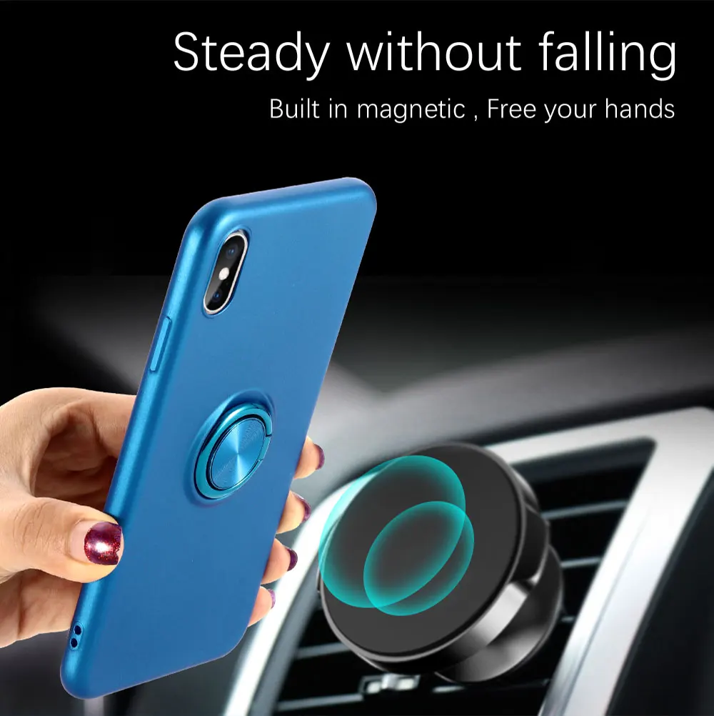 Ascromy For iPhone 7 Case Ring 360 Holder Stand Shockproof TPU Luxury Brand Phone Cover For iPhone 8 Plus X XS Max XR 6 6S 8plus Accessories (4)