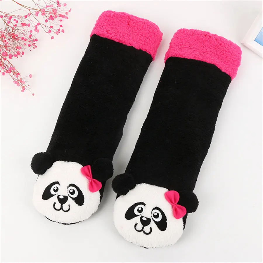 [COSPLACOOL] Новое поступление зимние милые Рождество Носки для девочек Meias теплые носки-тапочки мультфильм животных Panda глава забавные плюшевые
