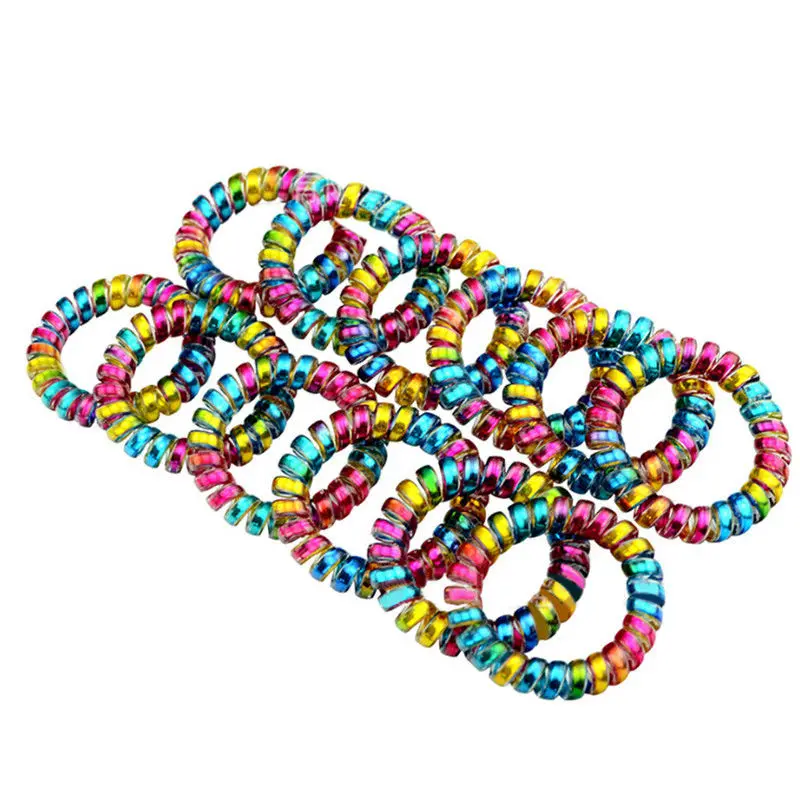 

1PCS Womens Elastic Colorful Telephone Wire Cord Line Gum Holder Hair Bands Tie Scrunchy Women Hair Accessory S L