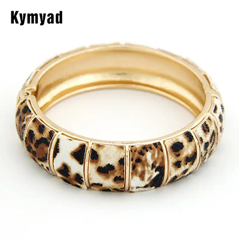 Kymyad модные корейские преувеличенные леопардовые браслеты и браслеты для женщин Bijoux мужские ювелирные изделия любовь браслет - изображение