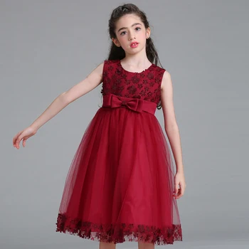 

Retail Children Girl Party Dress 2020 New Style Flower Girl Wedding Dresses With Bow Girl Communion Dresses LL314