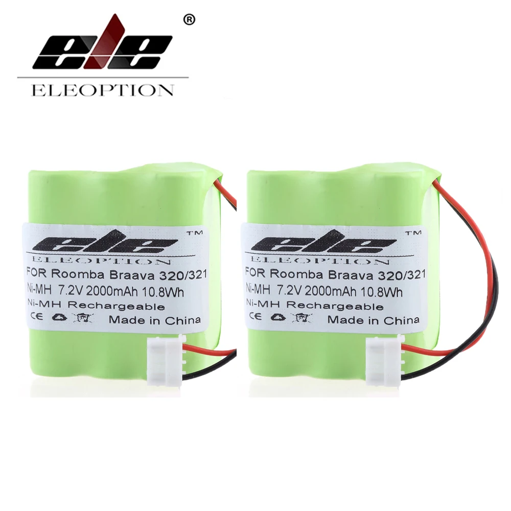 ELEOPTION 2 шт. аккумулятор 7 в 2.0Ah 2000 мАч для iRobot Braava 320 321/Mint 4200 4205 напольный