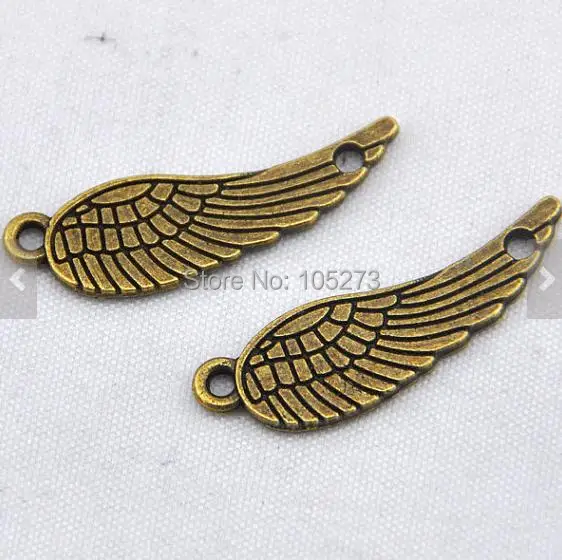 Angel Wings 20pcs Antique Bronze Filigree Wing Charm Pendants 31x10mm