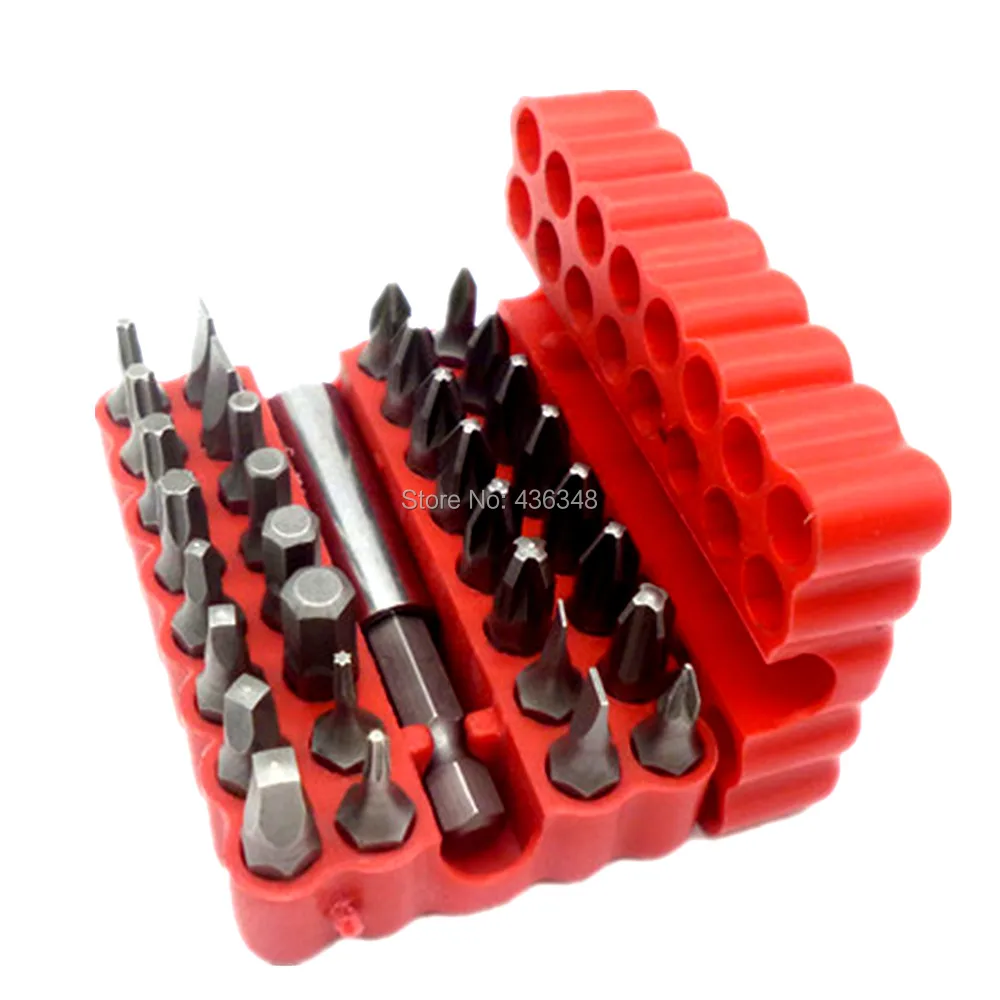 

33pc Screwdriver Bit Set Security Tool Drill Holder Torx Star Hex Screws Screw Driver 60mm Spanner Magnetic Bit Holder With Case