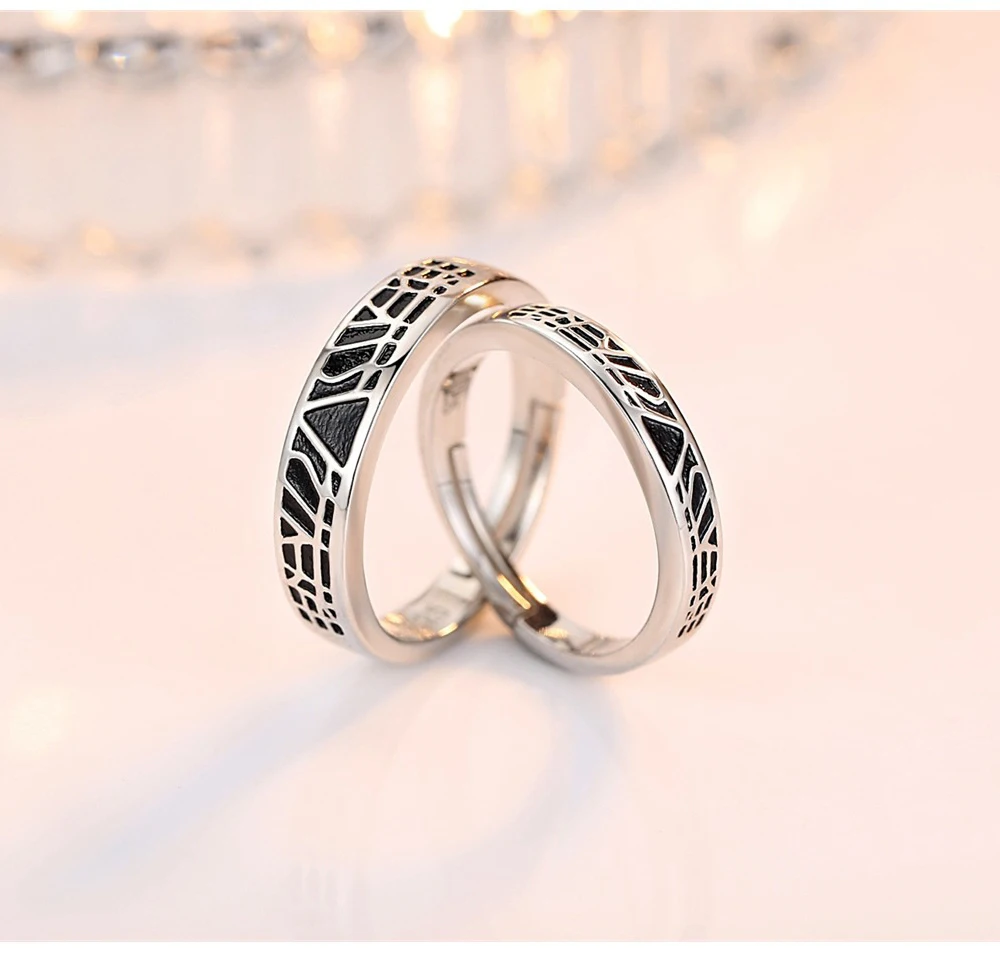Популярный уникальный набор колец в стиле панк с геометрическим 925 пробы, серебряная темпера, мужские ювелирные изделия, обручальное мужское кольцо