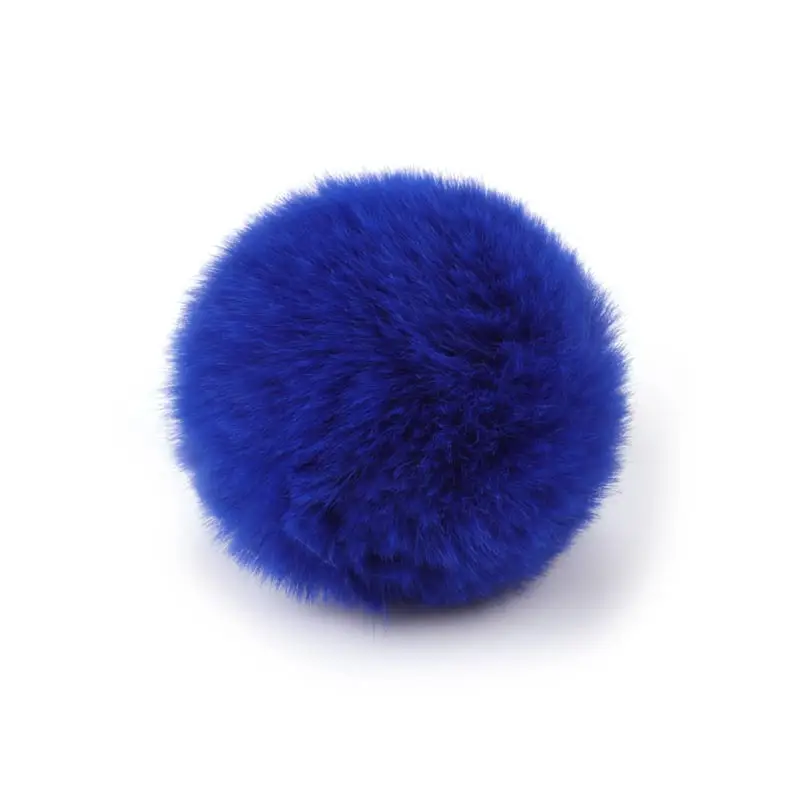 Royal Blue 12 шт./лот, яркие искусственные помпоны-кролики, Меховые помпоны, 5 см, ручная работа, милые Меховые помпоны, шарики для шляп, брелки, помпоны, аксессуары для самостоятельного изготовления, подарки - Цвет: Royal Blue