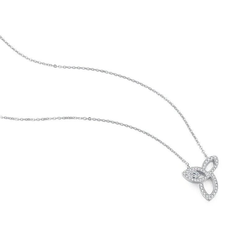 AINUOSHI роскошное ожерелье из стерлингового серебра 925 пробы для женщин Длинная цепочка с листьями Свадебные серебряные украшения Воротник de plata