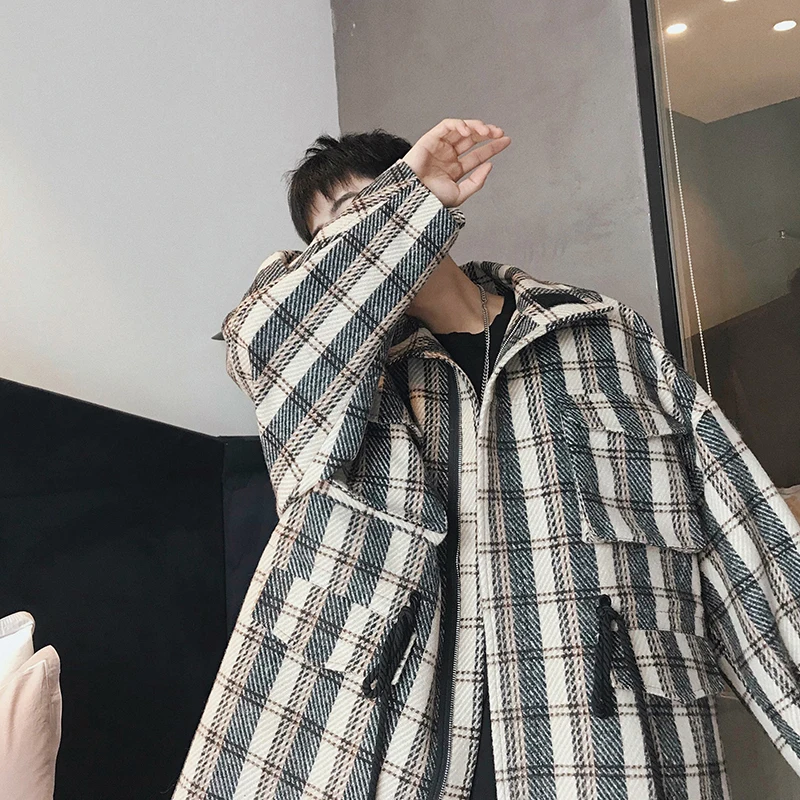 2018 Spring Loose Size Korean Style Plaid Jacket Coat Men's Student Youth Thicken Lapel Hip-hop Jacket Free Shipping 2018 Spring Loose Size Korean Style Plaid Jacket Coat Men's Student Youth Thicken Lapel Hip-hop Jacket Free Shipping