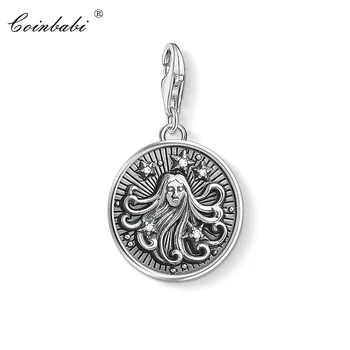 

Charm Pendant Zodiac Sign Virgo,2019 Fashion Jewelry Pure 925 Sterling Silver Vintage Gift For Women Men Fit Bracelet Necklace