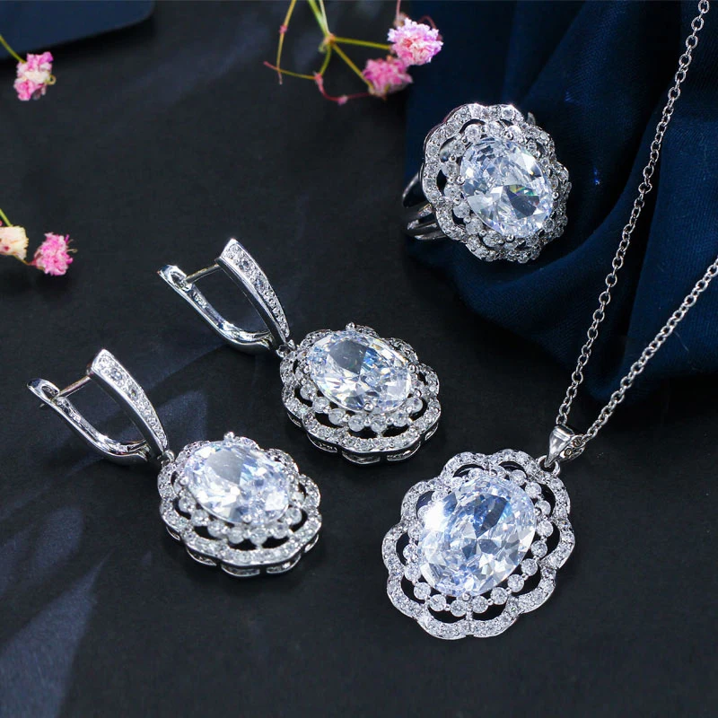 Earrings Necklace Ring Set11