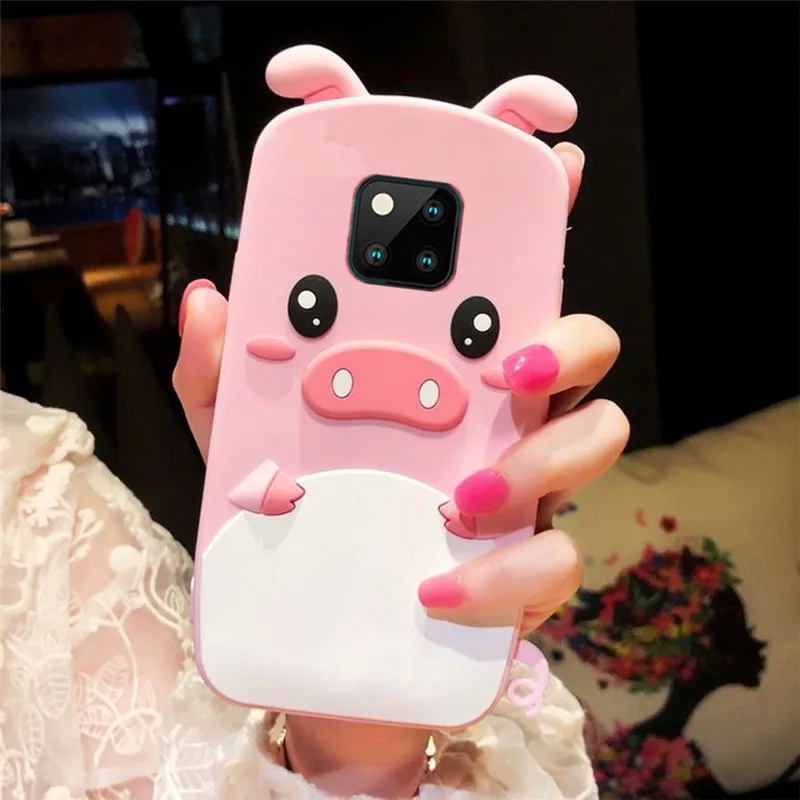 

3d pig soft silicon case for huawei mate 20 pro P30 P20 pro lite honor 8x 10 lite 7A pro Y6 prime 2018 P Smart 2019 nova 4 3 3i