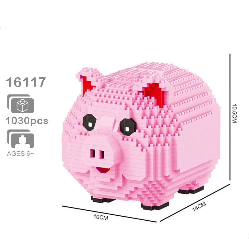 Мини-кирпич Balody 2019 свинья-копилка блок денег 3D DIY мультфильм строительные игрушки