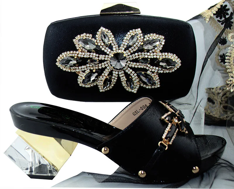 

Italian Design African Fashion Shoes and Bags Matching Set Nigeria Style Women's Shoe and Bag to Match for Wedding Party QSL006