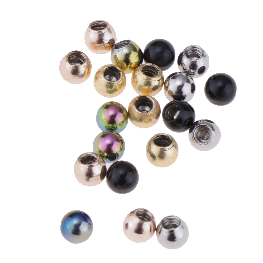 

20pcs Mixed Color Stainless Steel Suitable for 14 Gauge Piercing Jewelry 3mm Replace Ball