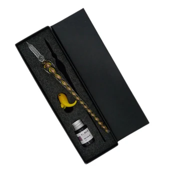 

1 Pc Vintage Handmade Art Elegant Crystal Glass Dip Pen Sign Ink Pens