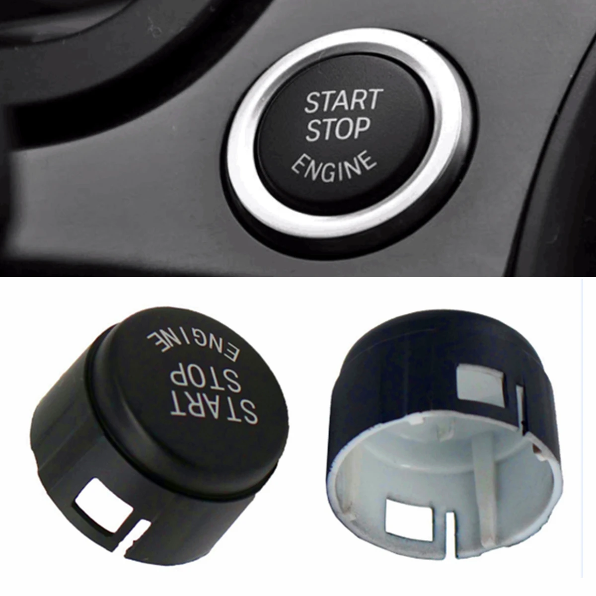 

Car Engine START Button Replace Cover STOP Switch Cover for BMW 5 6 7 F01 F02 F10 F11 F12 2009-2013 61319153832