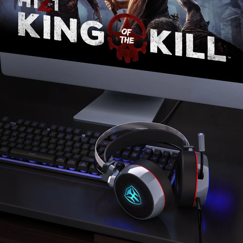 Лучшие PC Gaming Headset 3D стерео наушники с Splitter адаптер регулируемый микрофон светодио