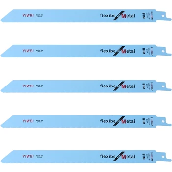 

5 Pcs 227mm 9" BIM S1122AF Reciprocating Saw Blade For Cutting Wood And Metal W-store Jan14