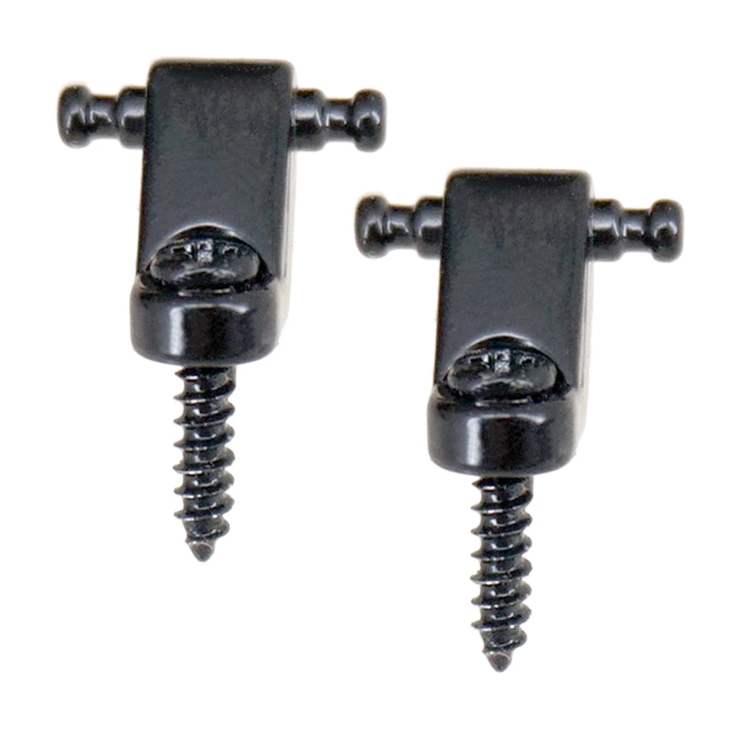 Durable Pack of 2 Black Electric Guitar Roller String with Screws Musical Instrument Parts