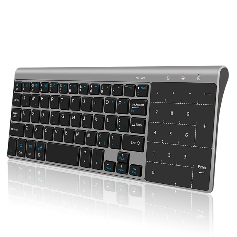 

Portable Mute Keys Keyboards 2.4G Ultra Slim Mini Wireless Keyboard with Touchpad for Mac PC XP7 10 Vista Android Smart TV Box