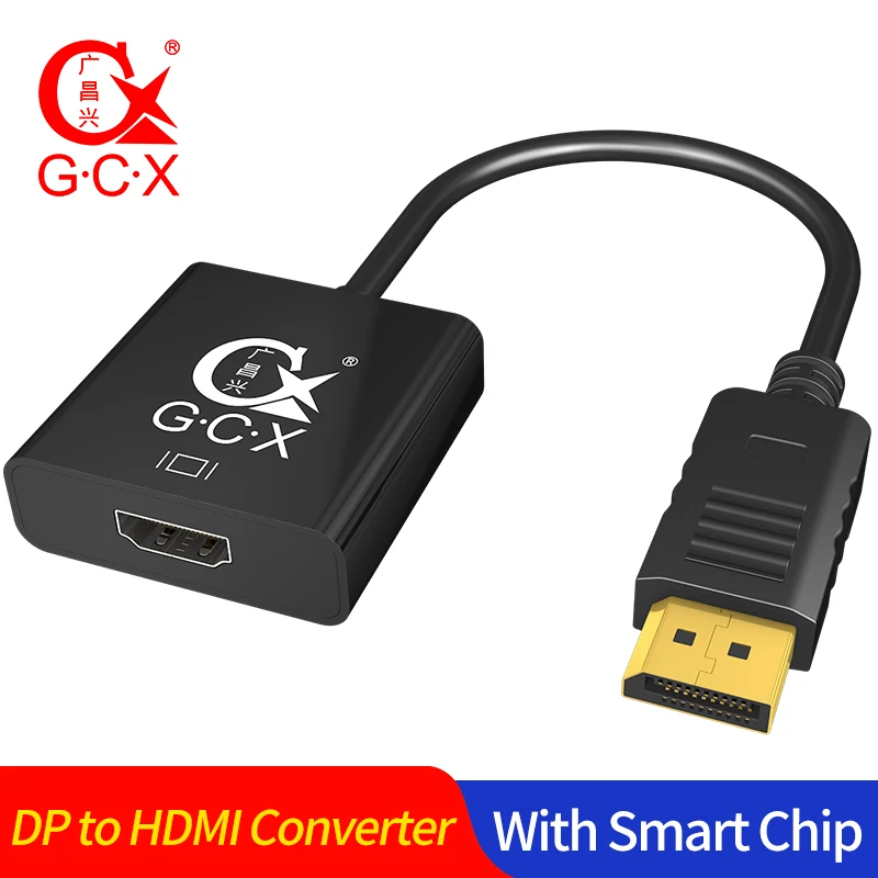 

GCX DP to HDMI Adapter 1080P Male to Female Display Port Cable Adaptor For PC Laptop Projector Displayport to HDMI Converter