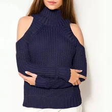 Turtleneck tricot off shoulder Women sexy Knitwears Sweaters long-sleeved brief All-Match Apparel pullovers tops moda cueca