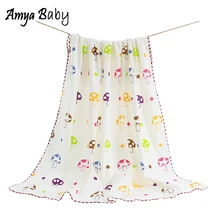 Amya Baby весенне-летнее одеяло для новорожденных мальчиков и девочек Хлопковое одеяло s с мультяшным принтом детское одеяло