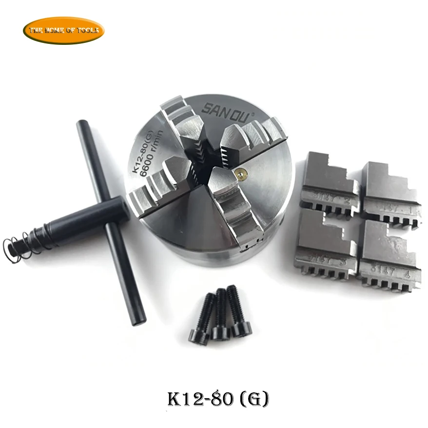 

CNC LATHE Chuck 4 Jaw Self-Centering 3" K12-80(G) Hardened Steel for Drilling Milling Machine