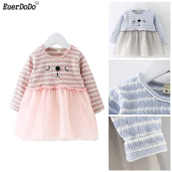 

Girls Dress Baby Princess Dresses For Girl Party Clothing Kids Long Sleeve Costume Toddler Striped Clothing