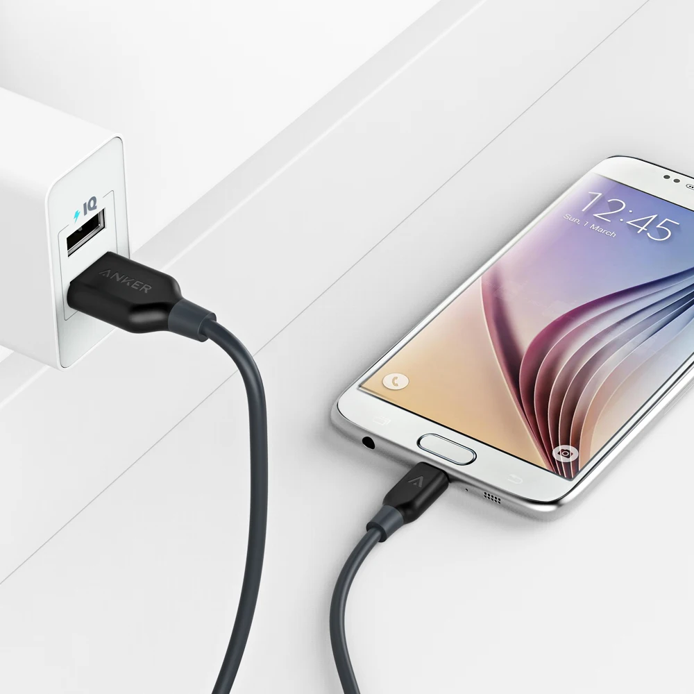 Кабель Anker PowerLine Micro USB прочный, официальная гарантия, быстрая